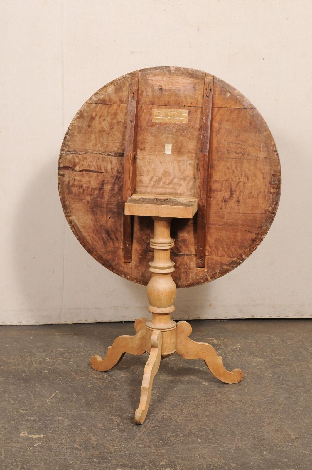 Swedish Mid 19th C. Round Tilt-Top Occasional Table, Approx. 2.75 Ft Diameter For Sale 3