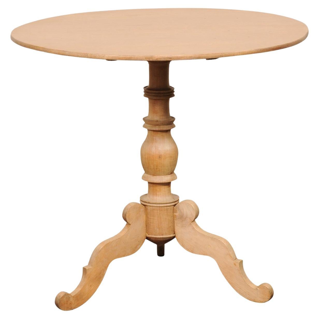 Swedish Mid 19th C. Round Tilt-Top Occasional Table, Approx. 2.75 Ft Diameter For Sale