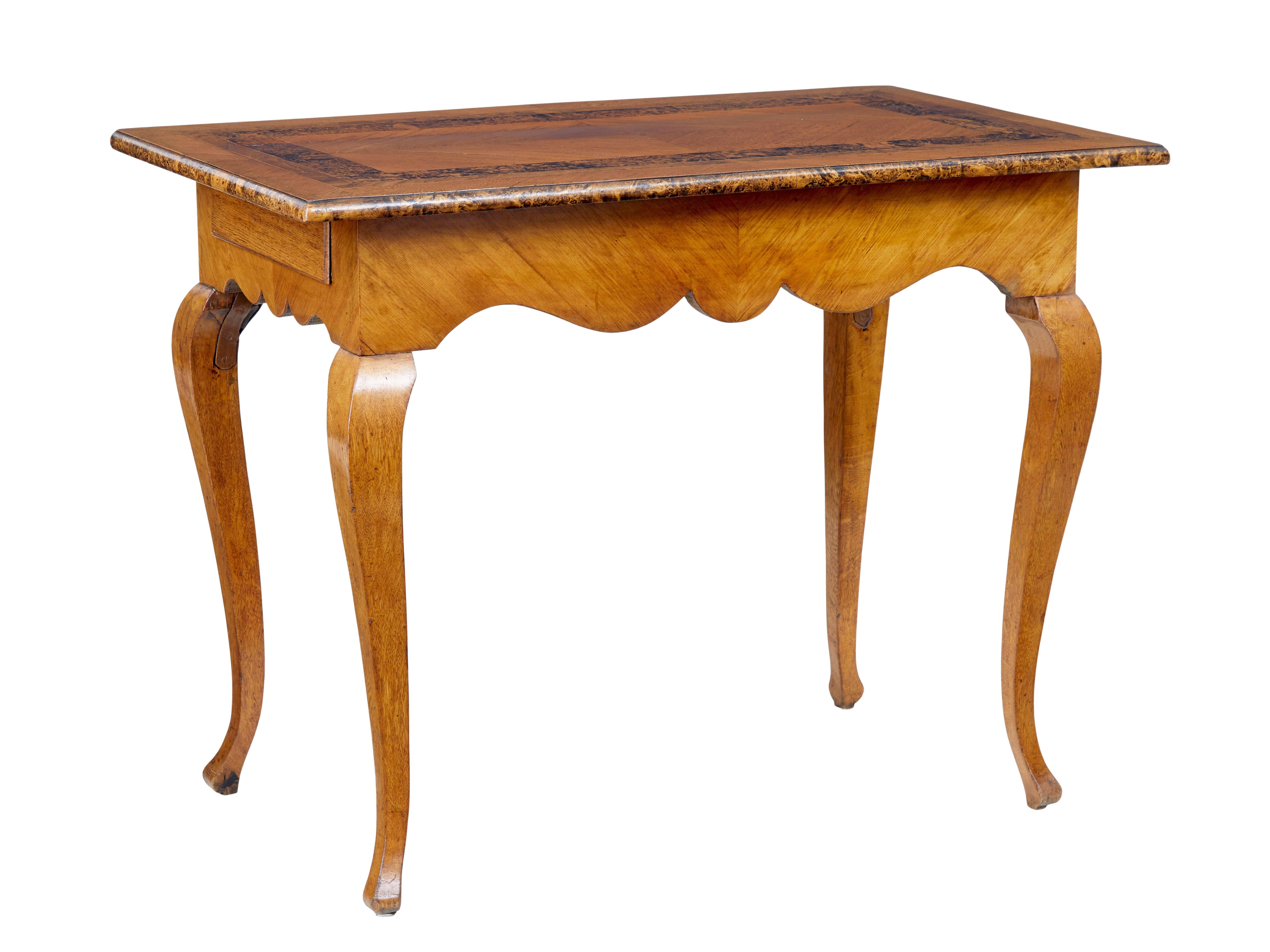 Birch Swedish mid 19th century alder root occasional table For Sale