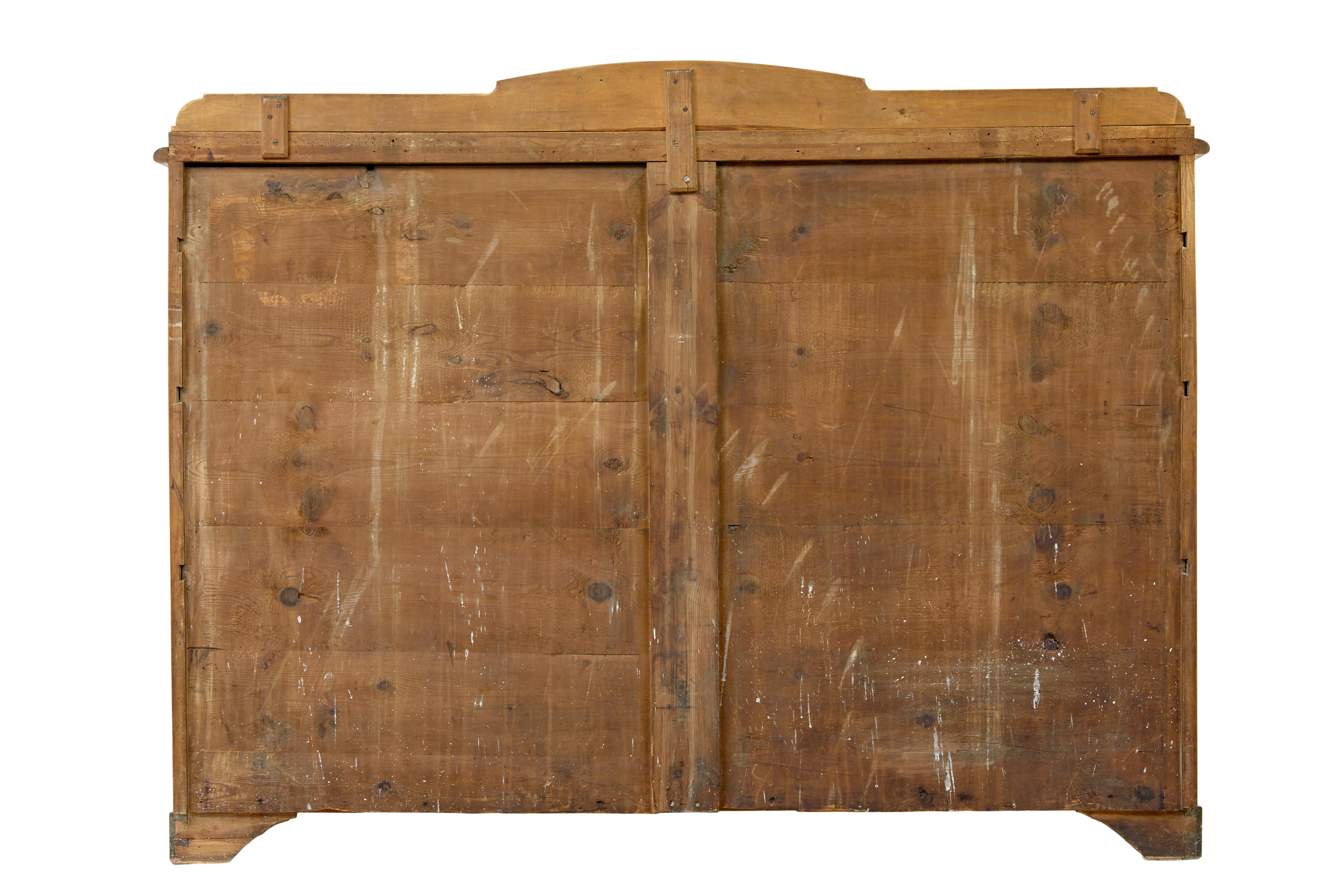 Carved Swedish mid 19th century birch buffet sideboard For Sale