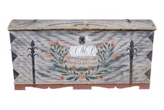 Swedish mid 19th century hand painted dome top chest