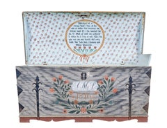 Swedish mid 19th century hand painted dome top chest