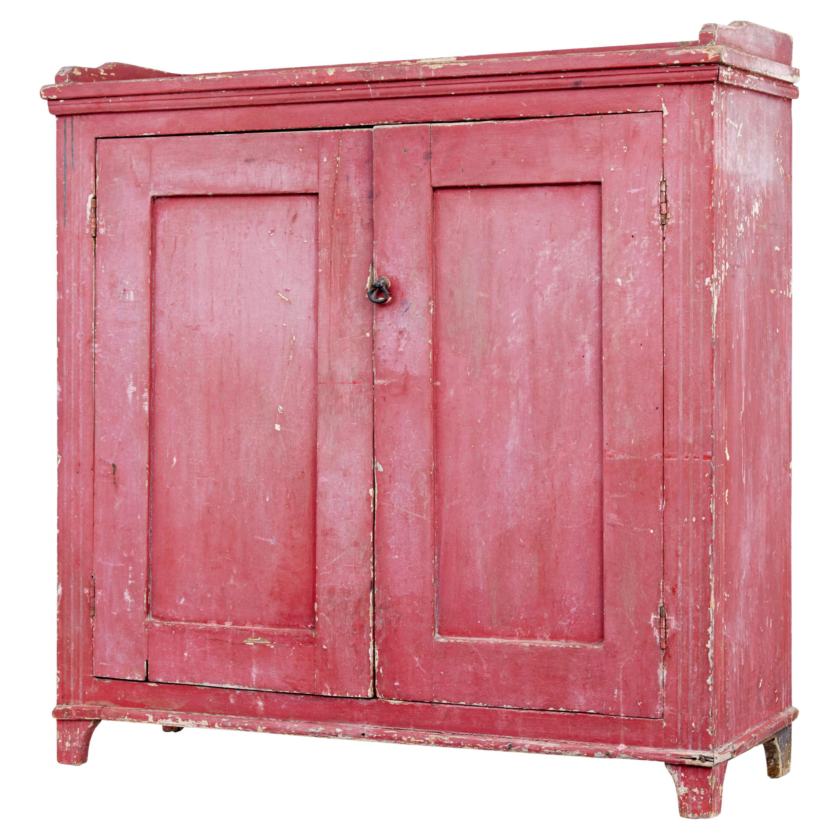 Swedish mid 19th century original painted cupboard For Sale