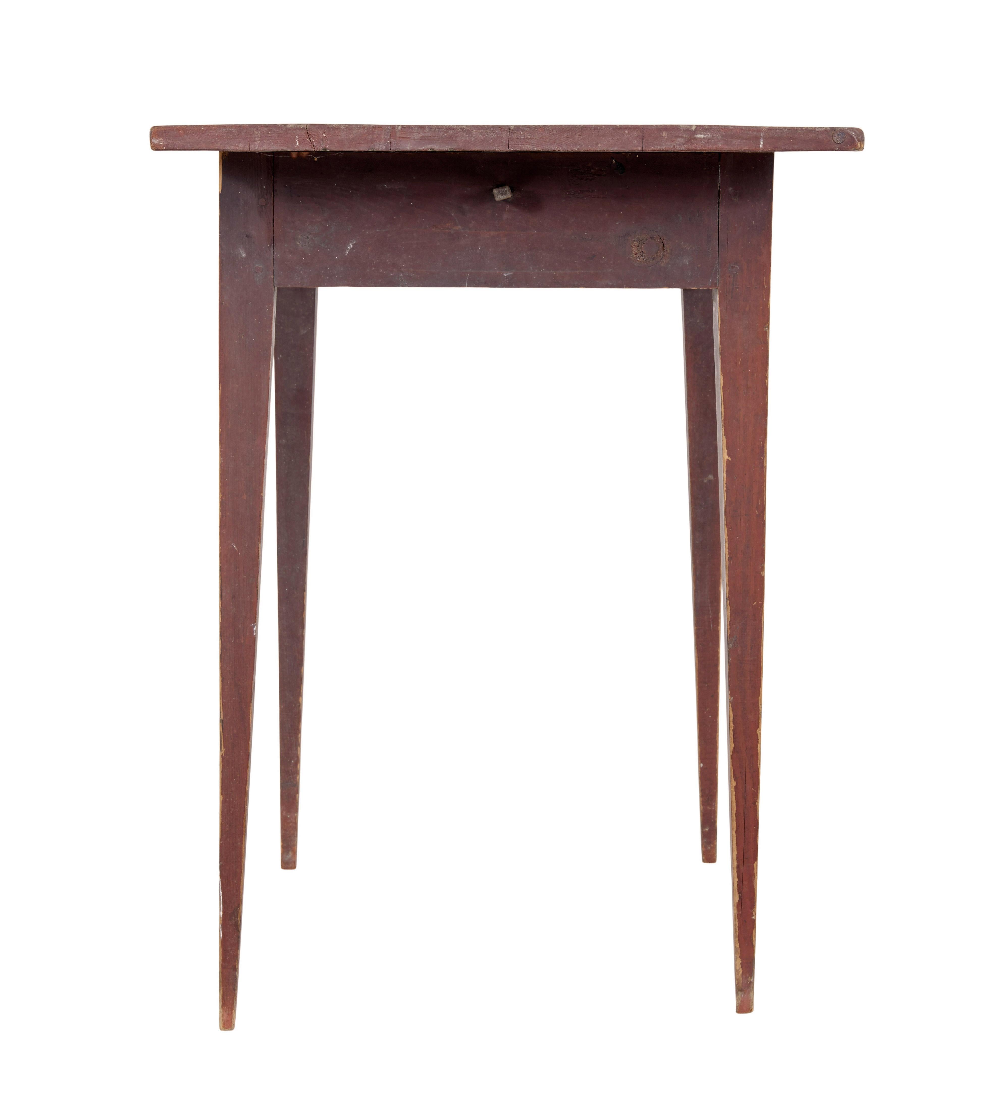 Rustic Swedish mid 19th century rustic painted pine side table