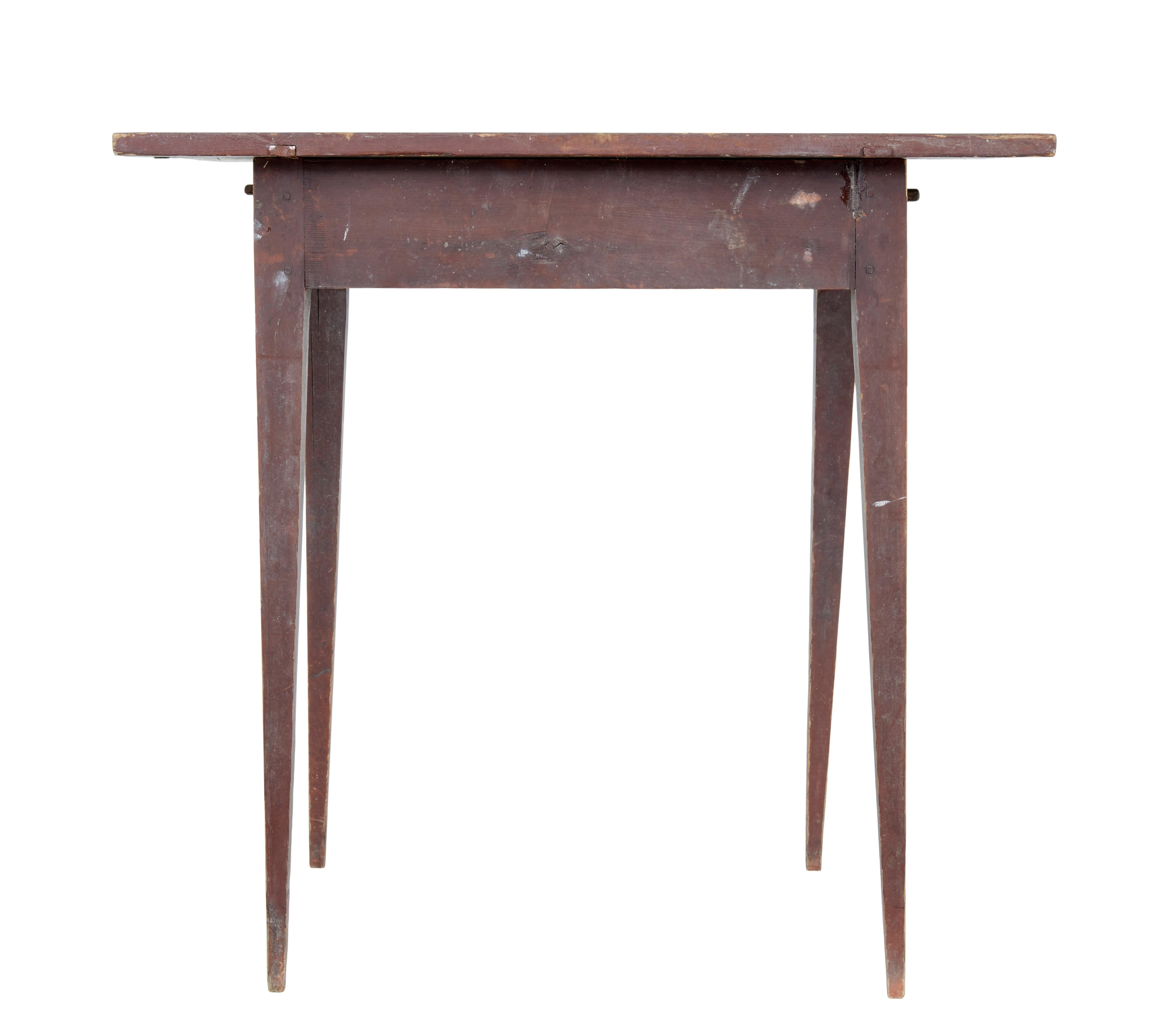 Swedish Mid 19th Century Rustic Painted Pine Side Table In Good Condition In Debenham, Suffolk