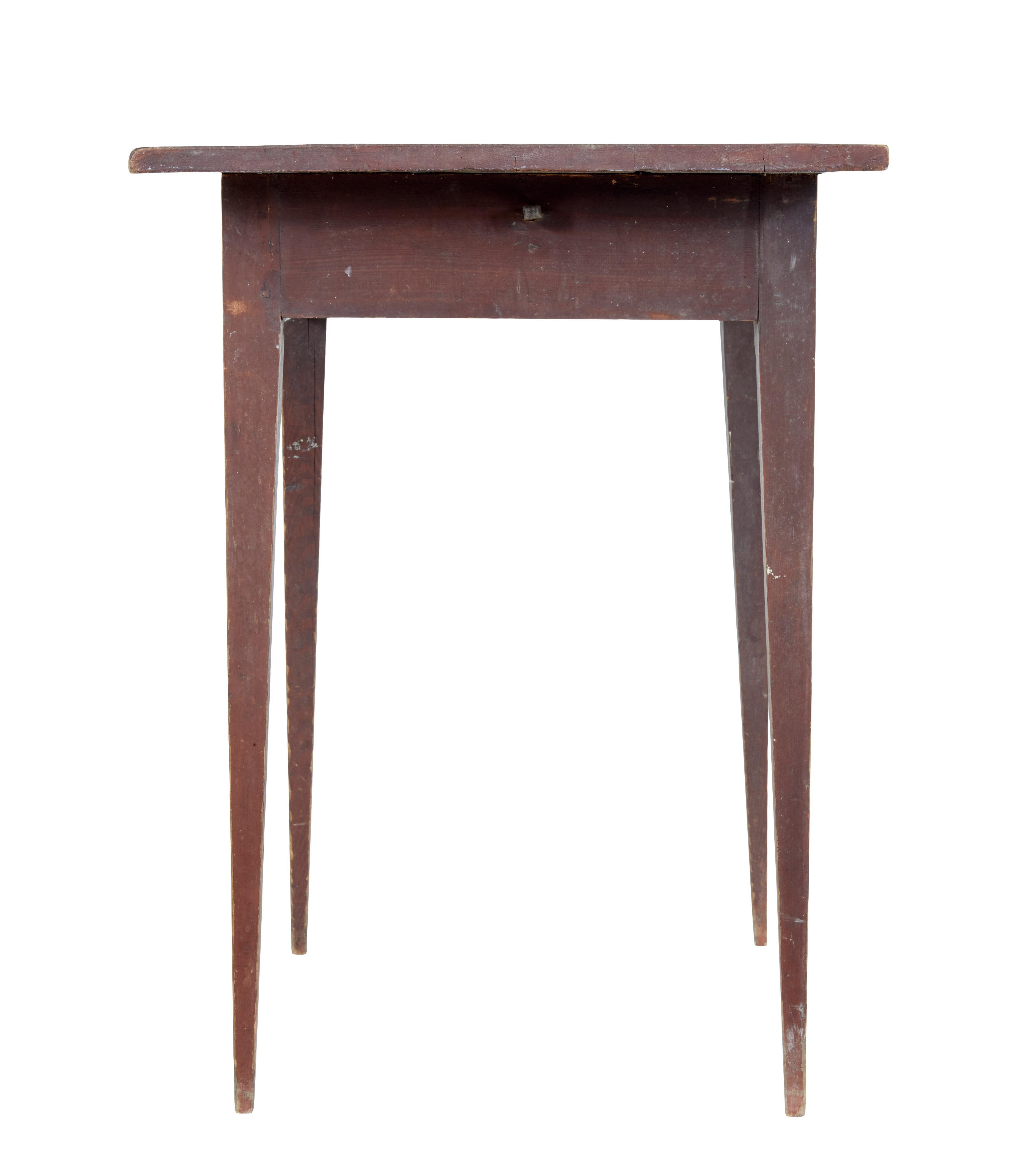Swedish Mid 19th Century Rustic Painted Pine Side Table 1
