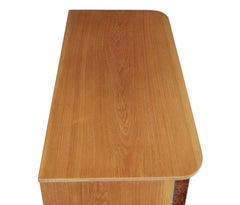 Swedish mid 20th century elm and burr fitted chest of drawers