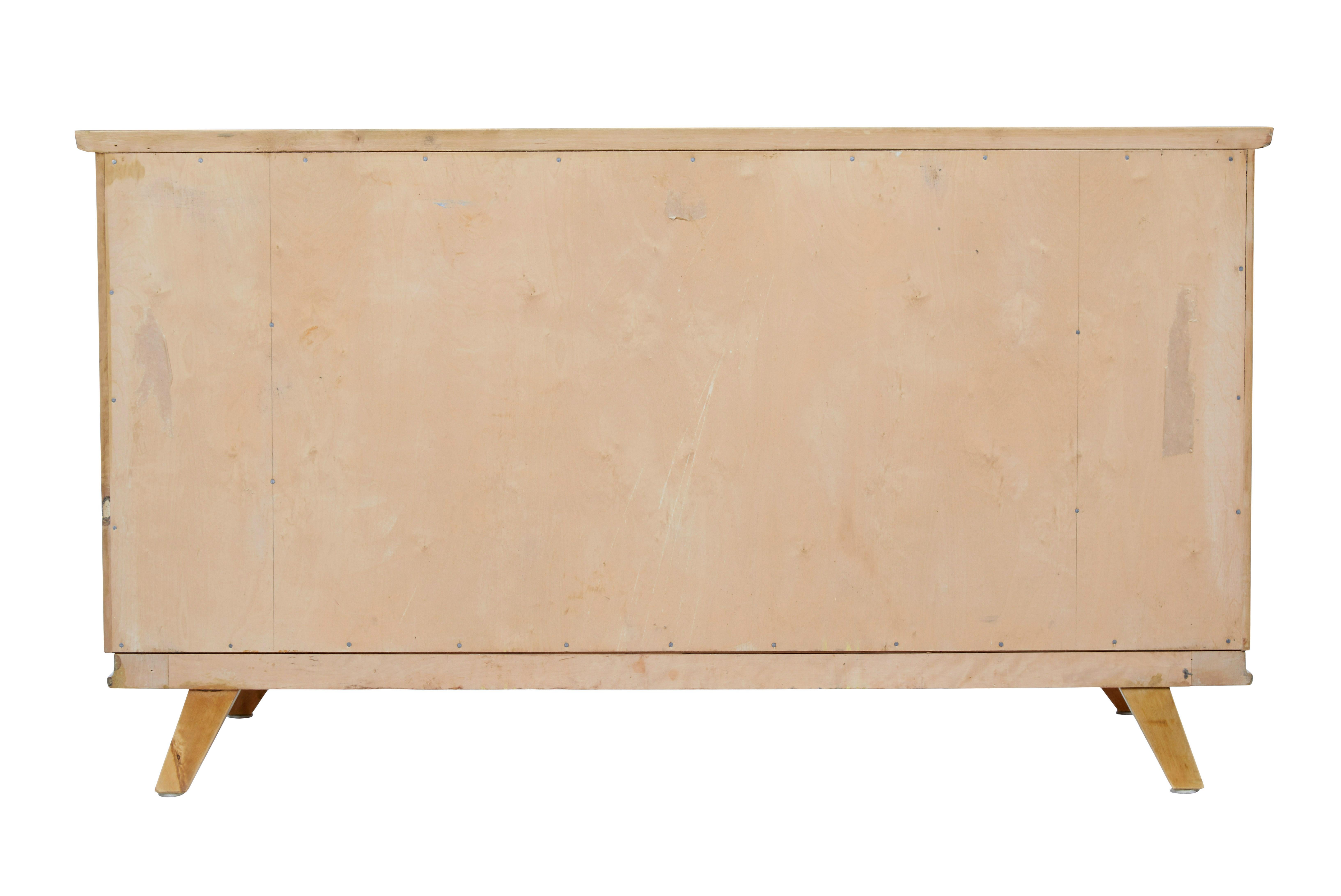 Elm Swedish mid 20th century elm and burr fitted chest of drawers