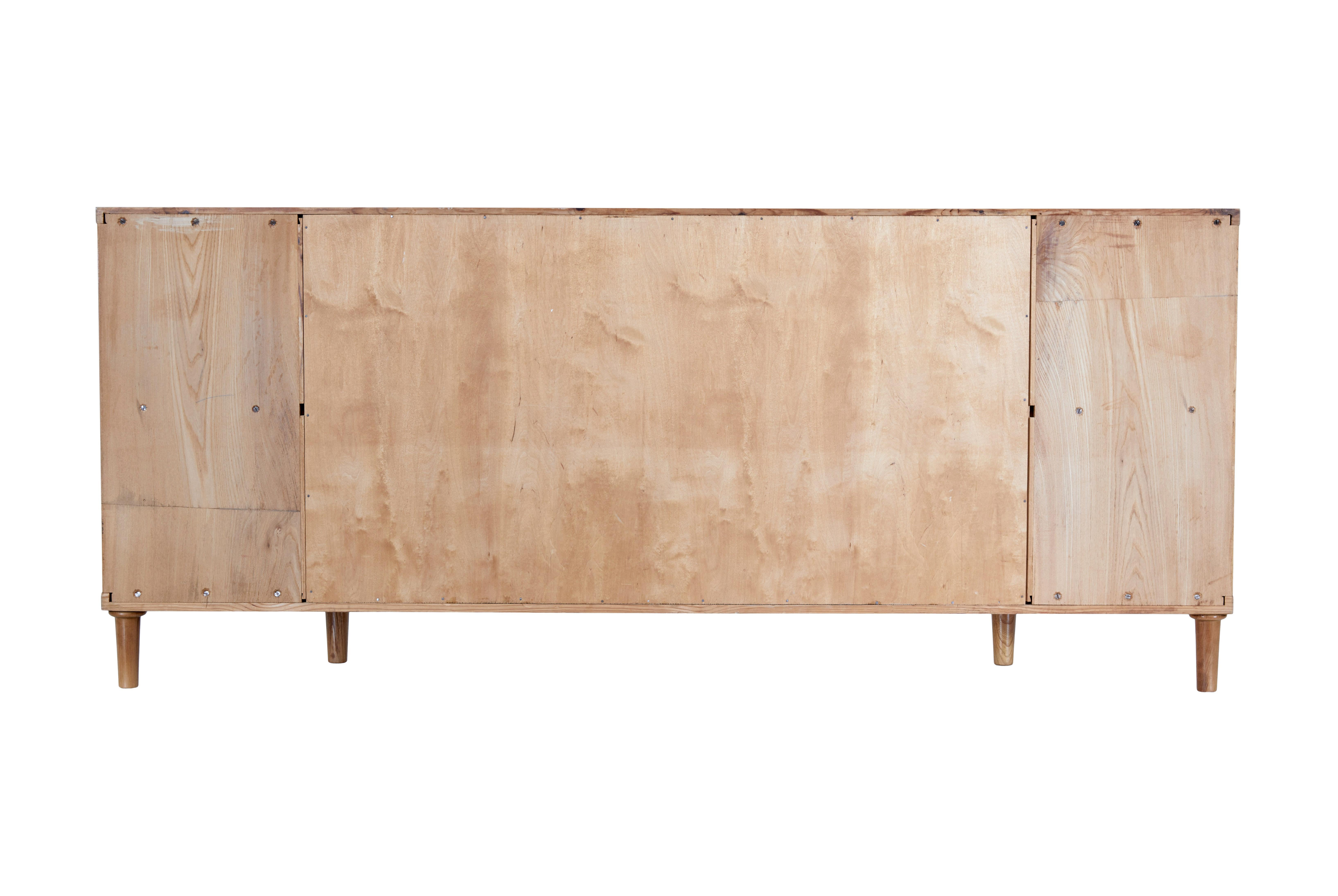 Hand-Crafted Swedish Mid 20th Century Low Sideboard with Bookcase