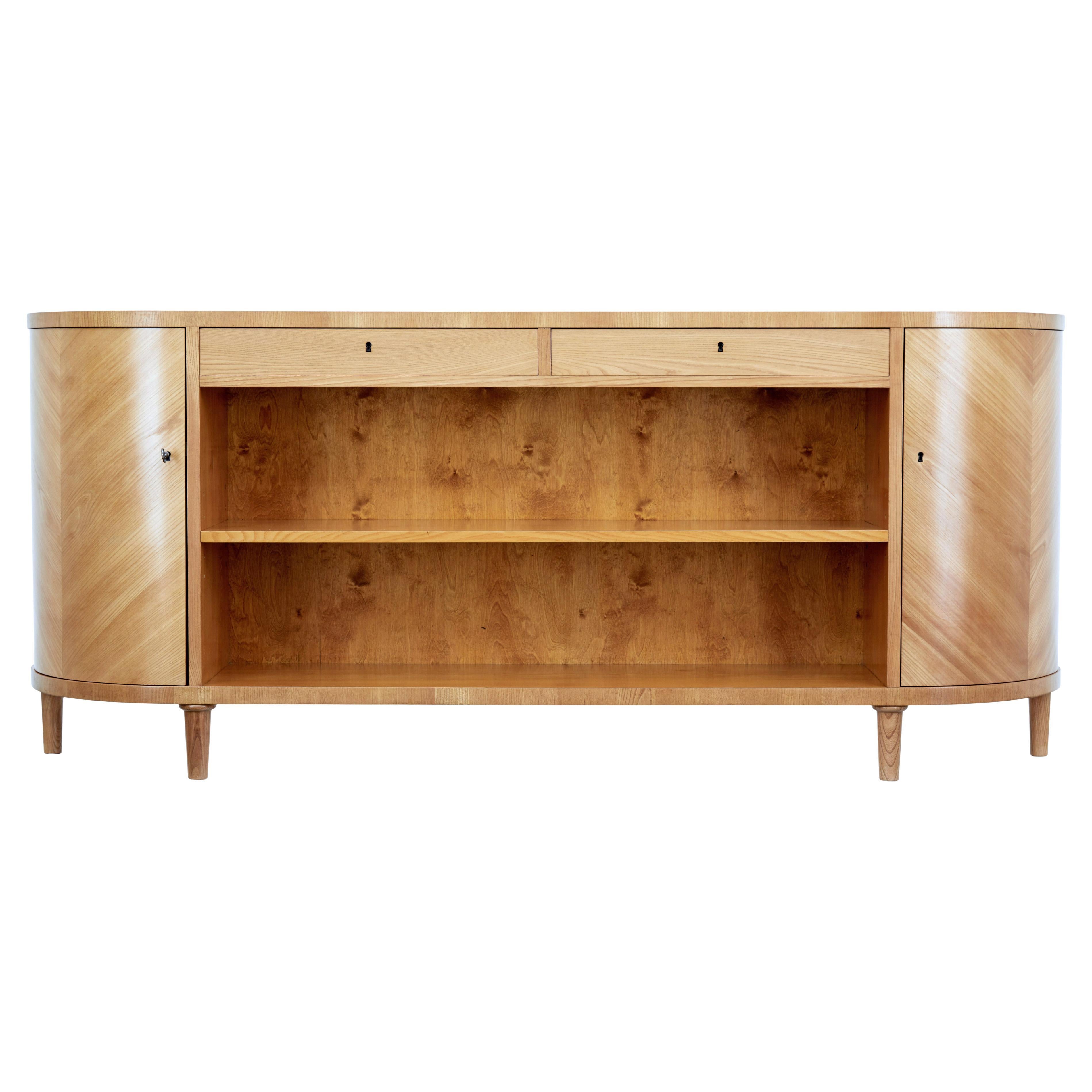 Swedish Mid 20th Century Low Sideboard with Bookcase
