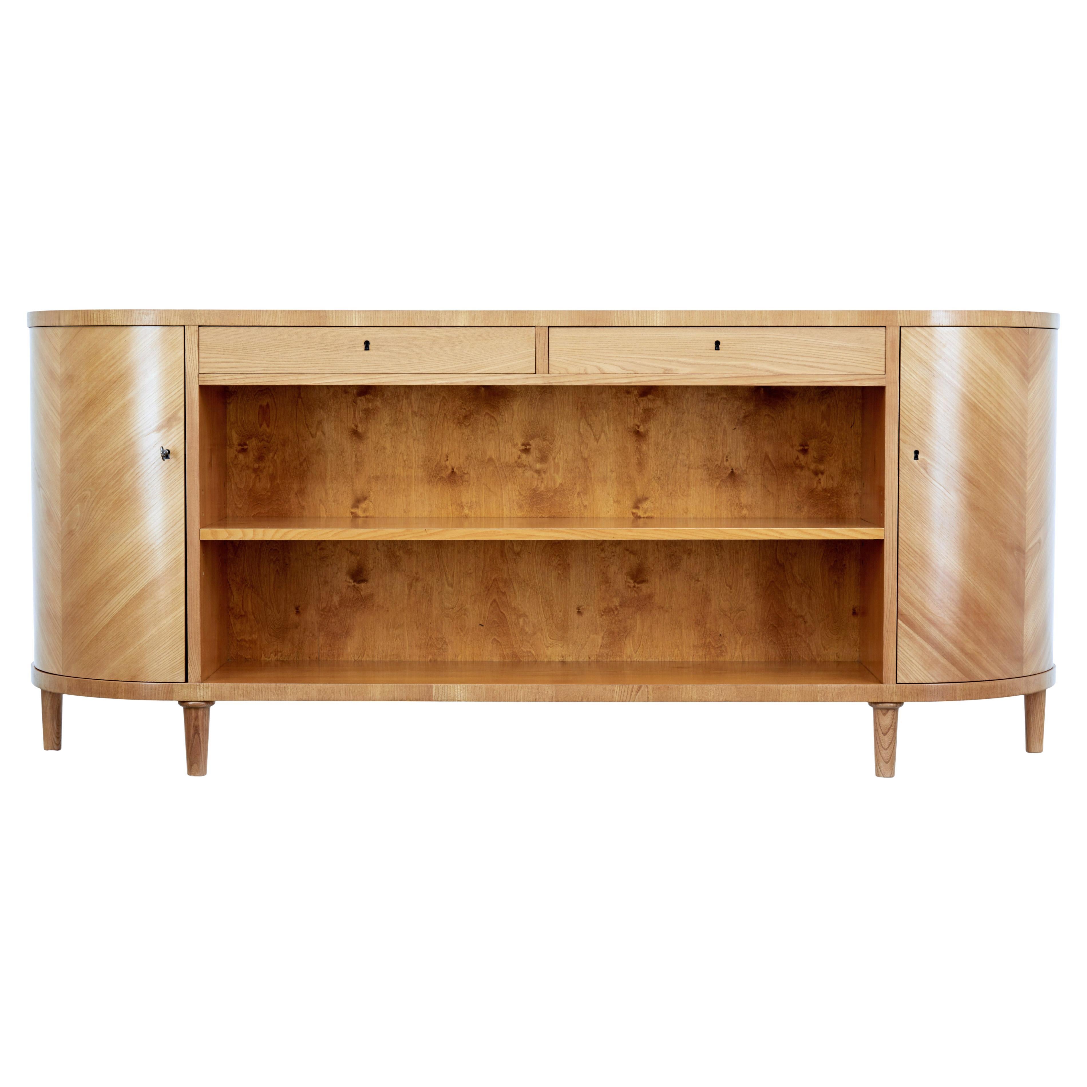 MidCentury Modern Backless Low Profile Teak Bookcase with Tapered Legs