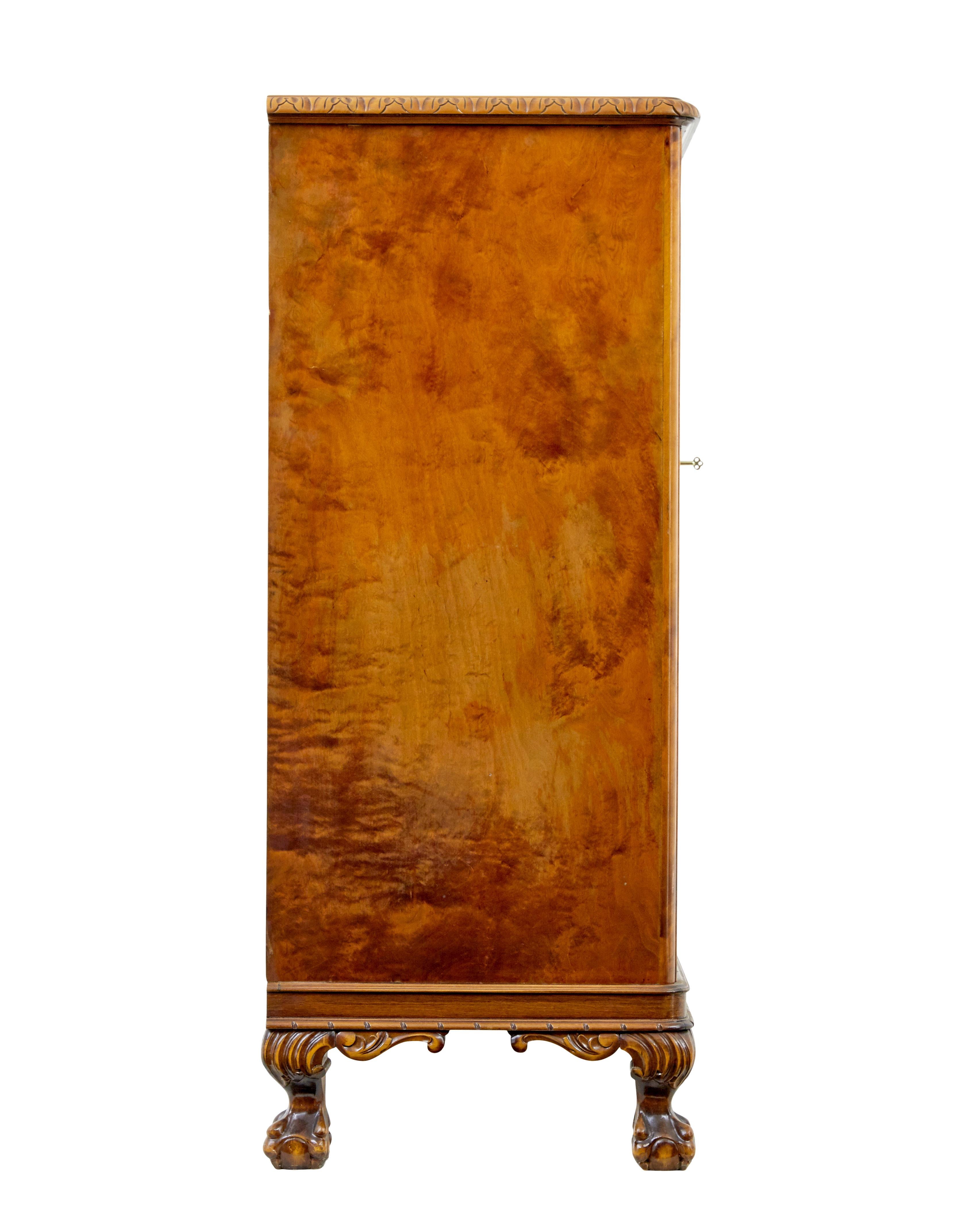 Rococo Swedish mid 20th century rococo inspired birch sideboard For Sale