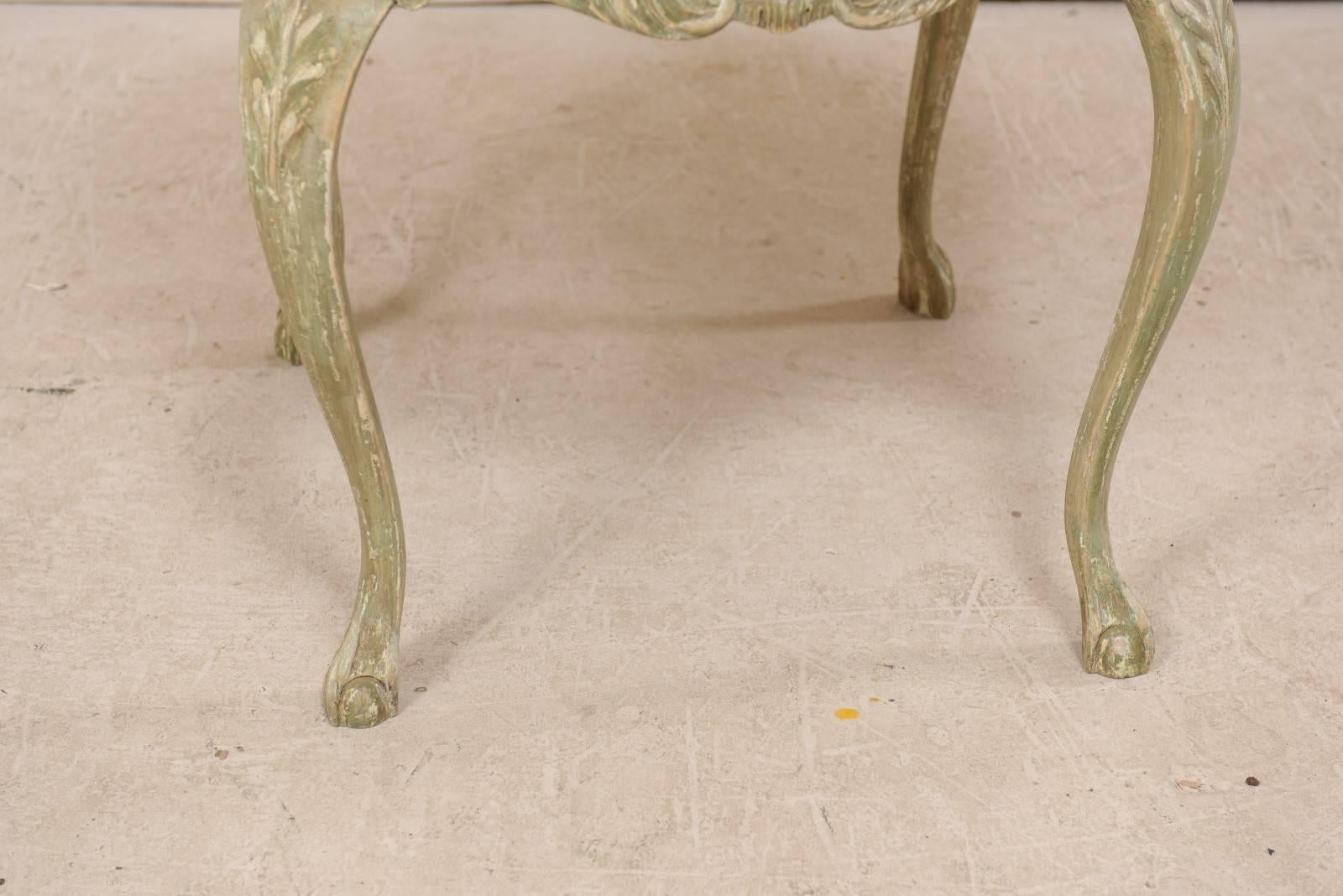 Swedish Mid-20th Century Rococo Style Carved and Painted Wood Round Centre Table 6