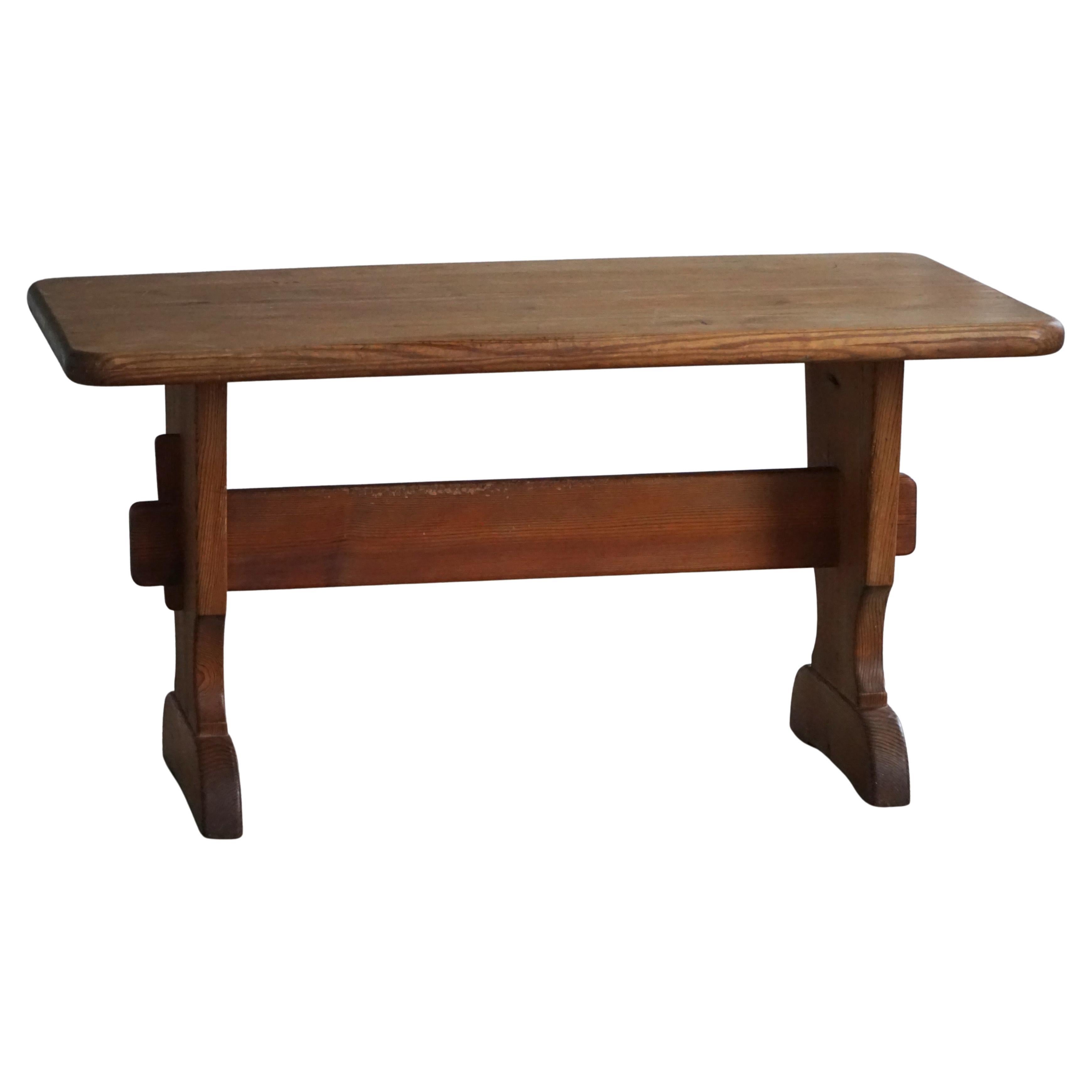 Swedish Mid-20th Century, Solid Pine Dining Table, Åby Möbelfabrik, 1940s