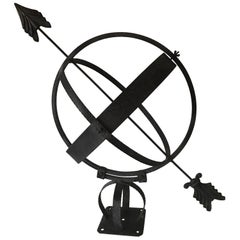 Swedish Mid-20th Century Wrought Iron and Copper Garden Sundial