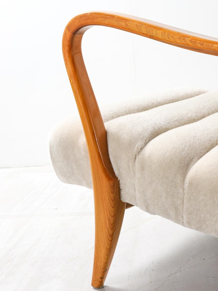 Swedish Midcentury Armchair Reupholstered in Thurstan Mohair For Sale 12