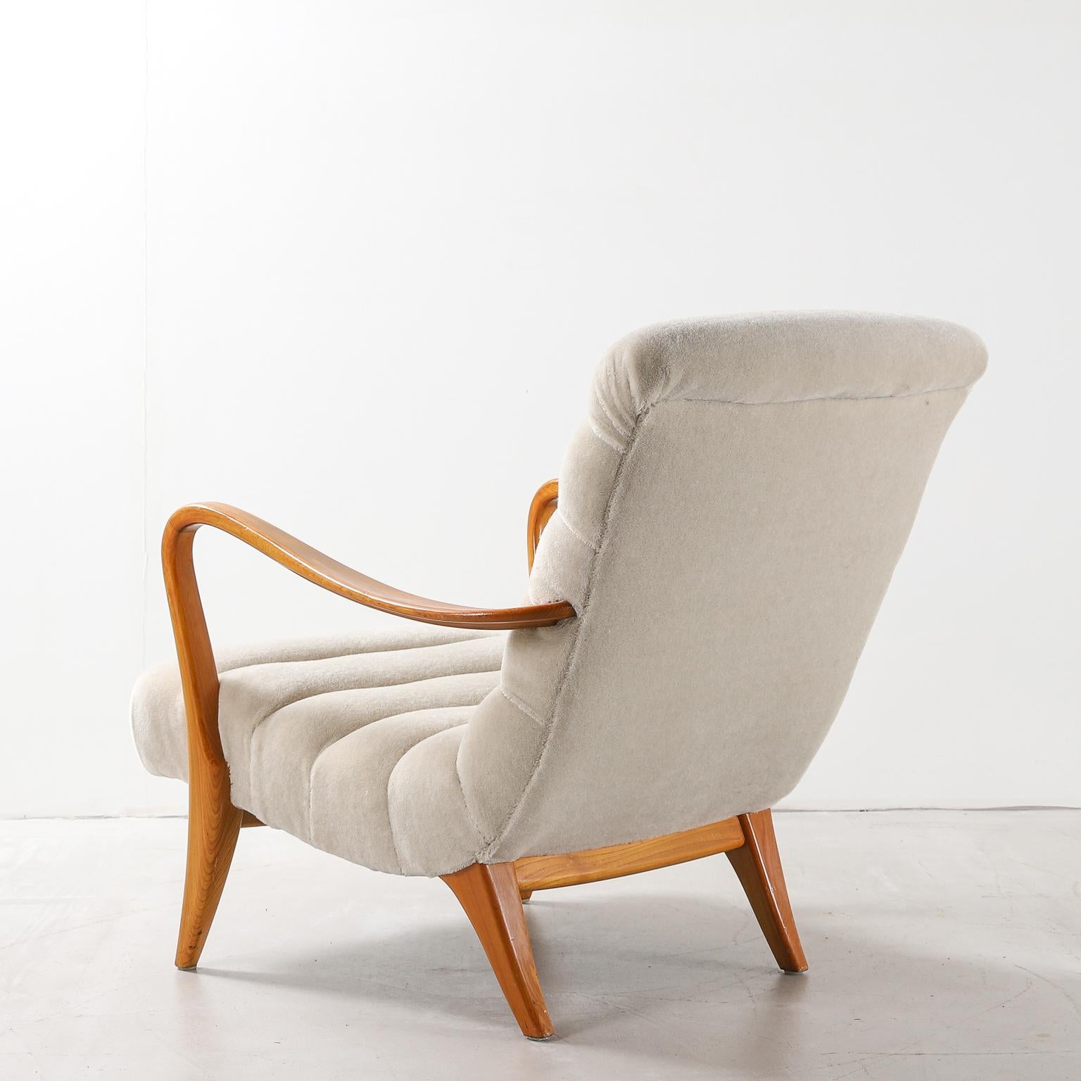 20th Century Swedish Midcentury Armchair Reupholstered in Thurstan Mohair