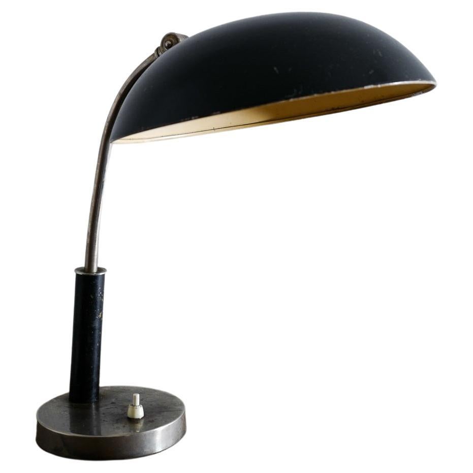 Swedish Mid-Century Art Déco Table Desk Lamp in Metal Produced in Sweden, 1940s