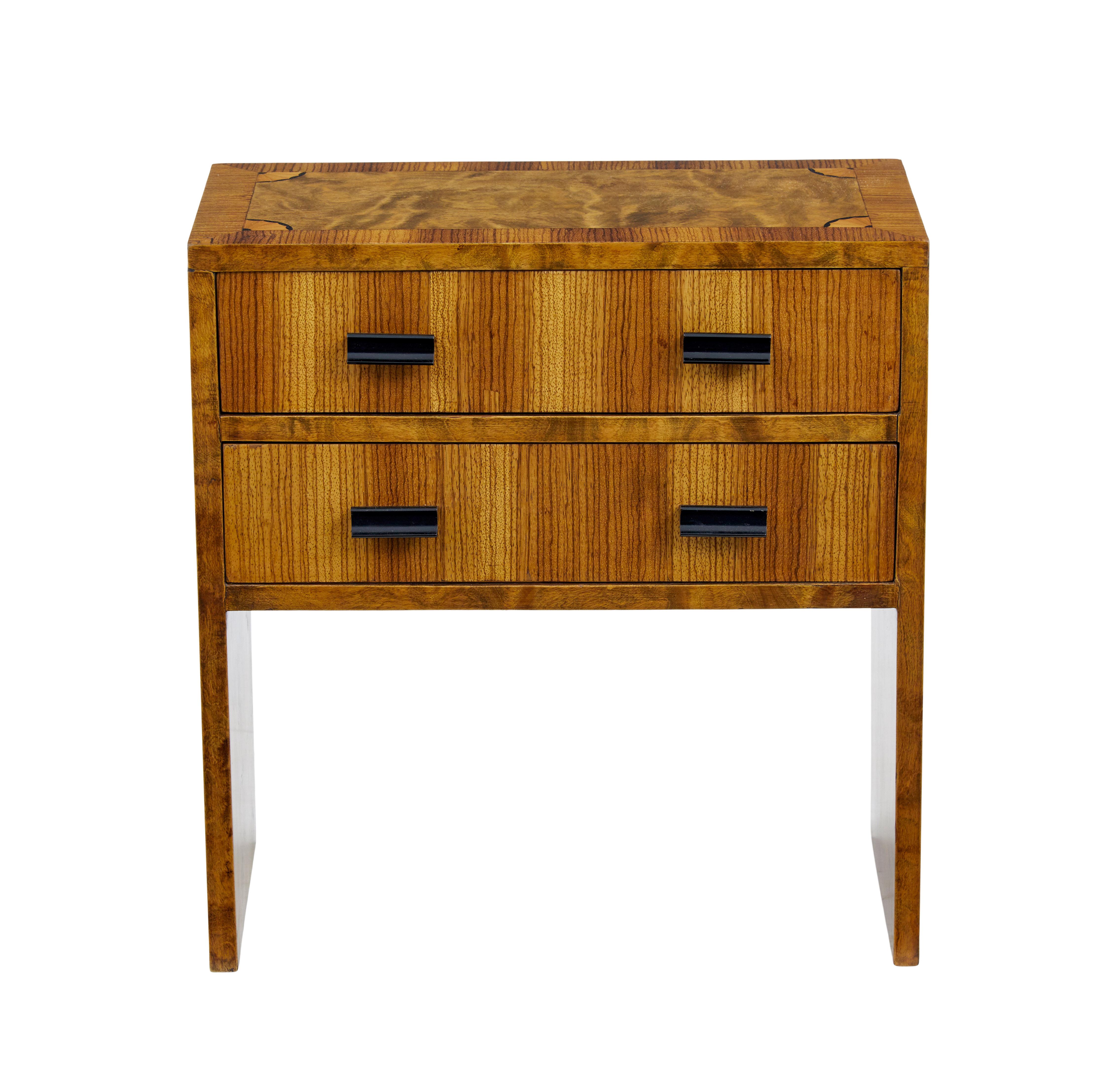 Hand-Crafted Swedish mid century birch and elm side table For Sale
