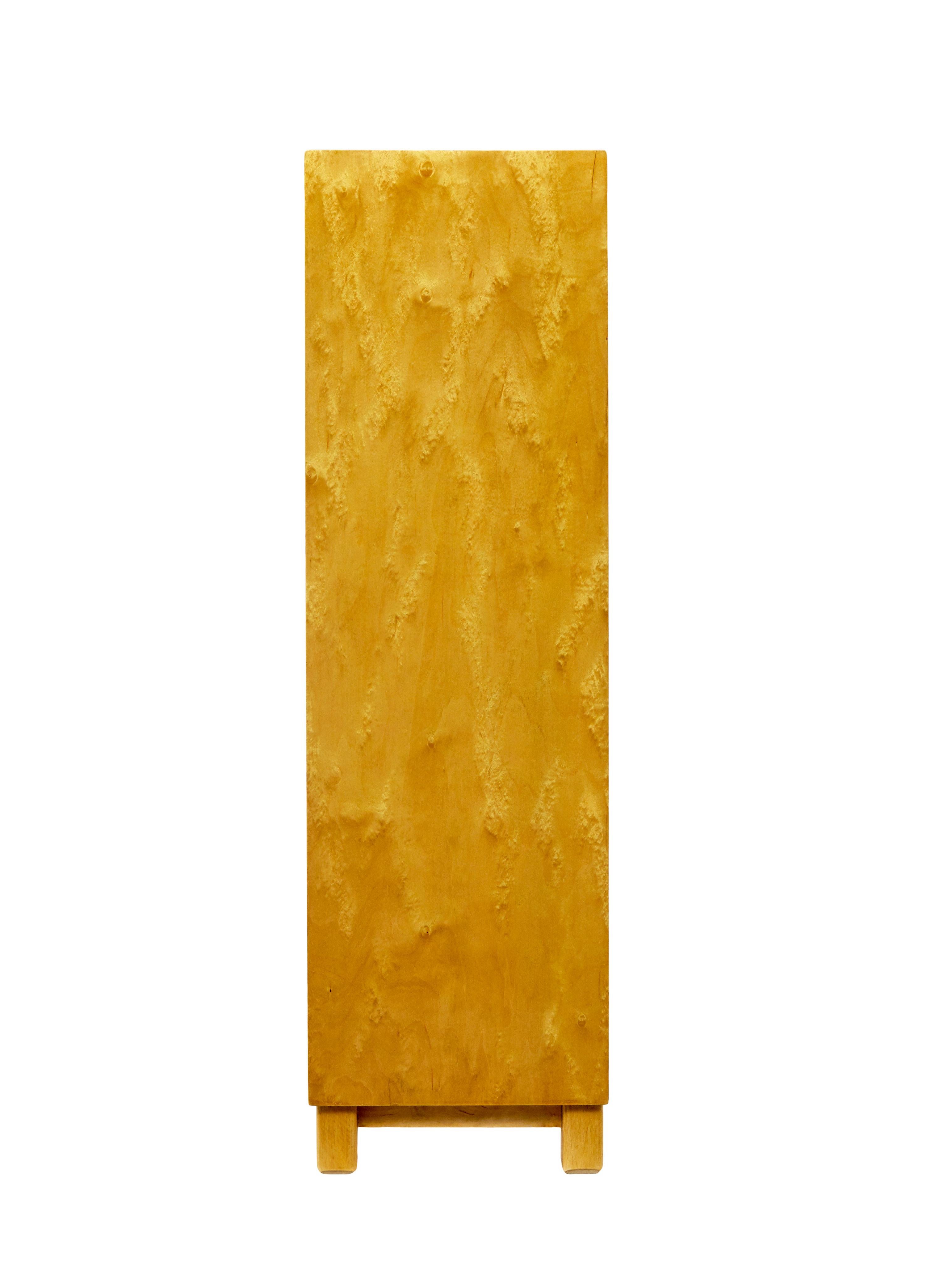 20th Century Swedish mid century birch low open bookcase For Sale