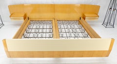 Swedish Mid Century Blond Birch King Headboard Bed Night Stands Box Spring NICE!