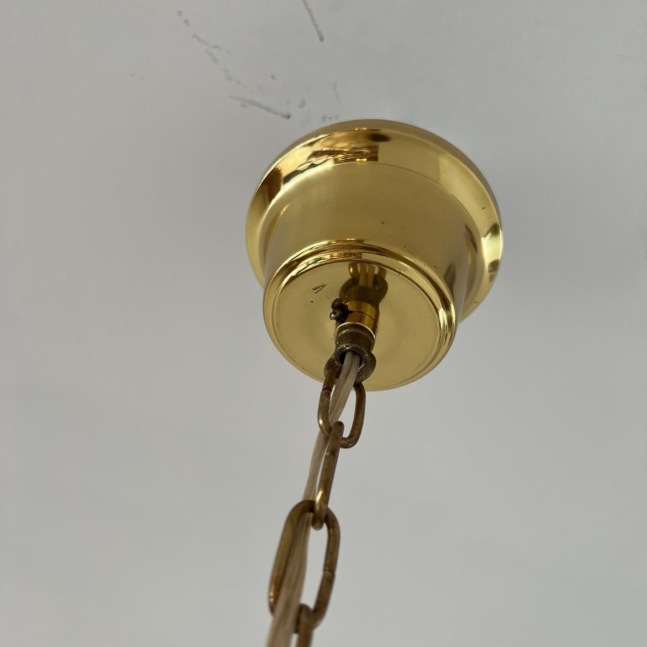 Swedish Mid-Century Brass 5 Way Pendant Light 8