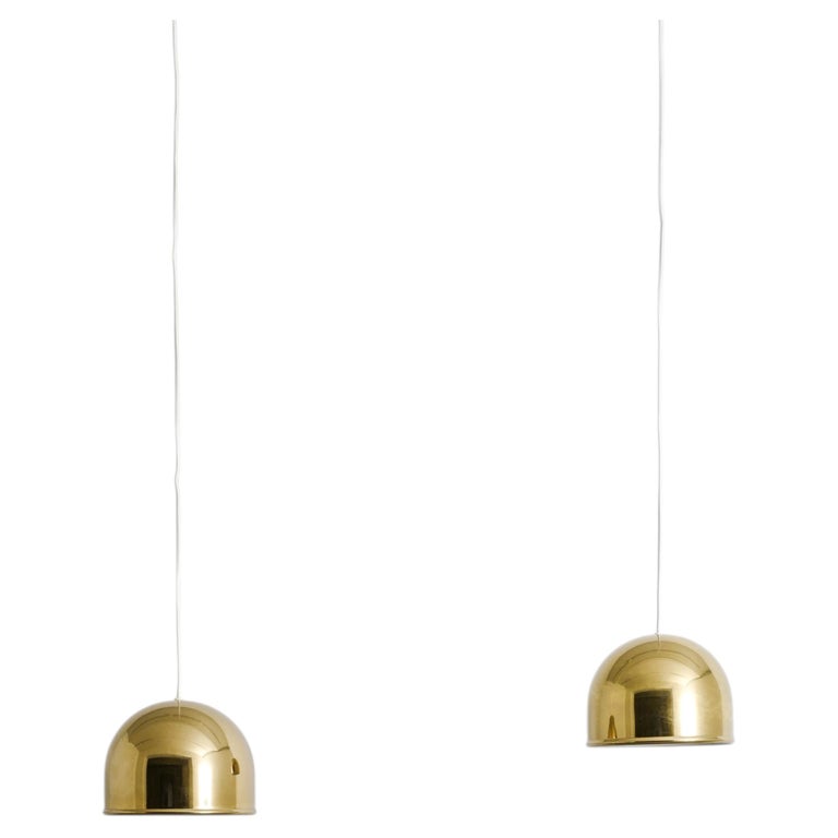 Swedish Mid Century Brass Pendants Lamps in Brass by Eje Ahlgren 