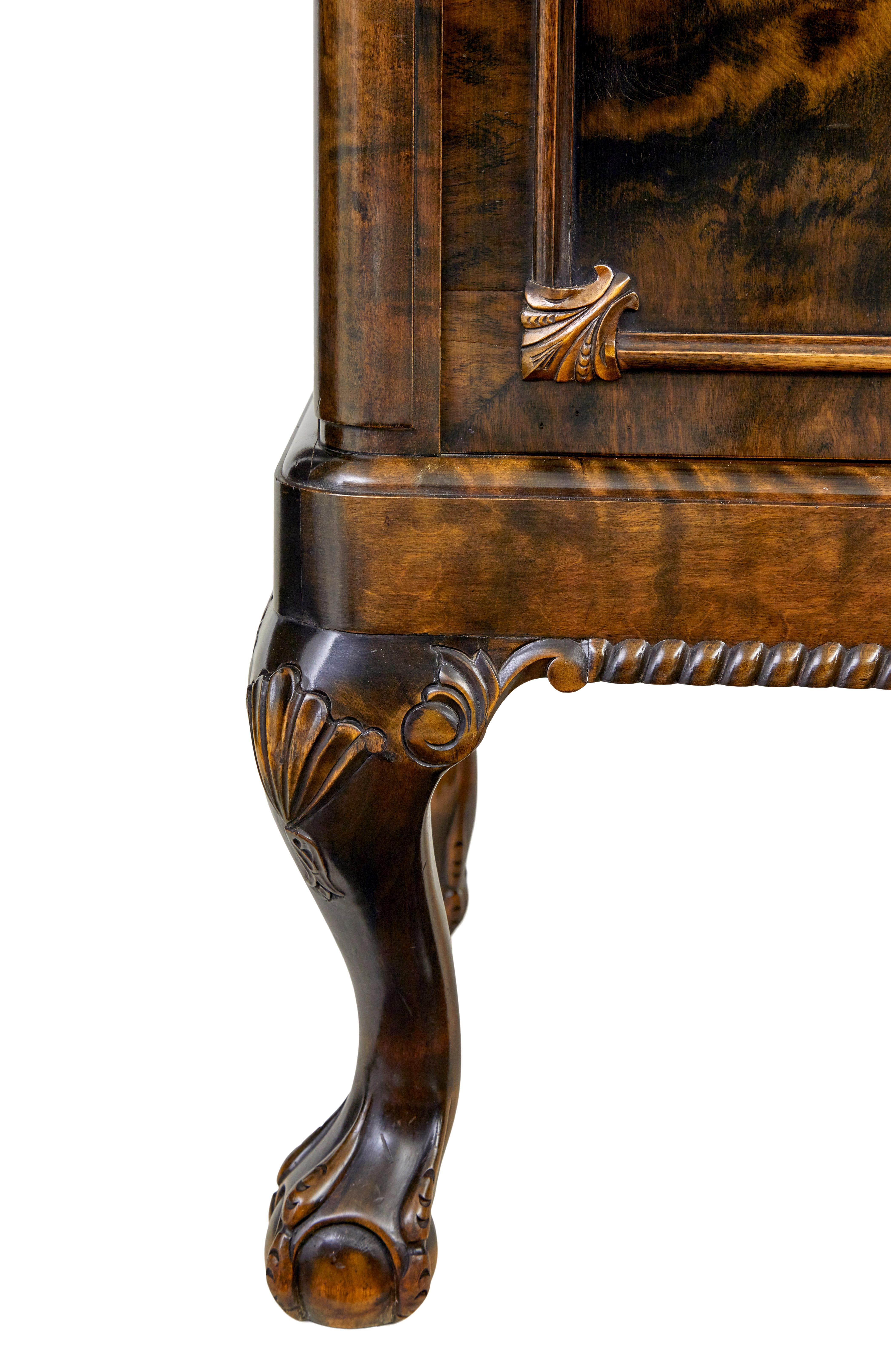 1940s Swedish Stained Flame Birch Sideboard For Sale 5