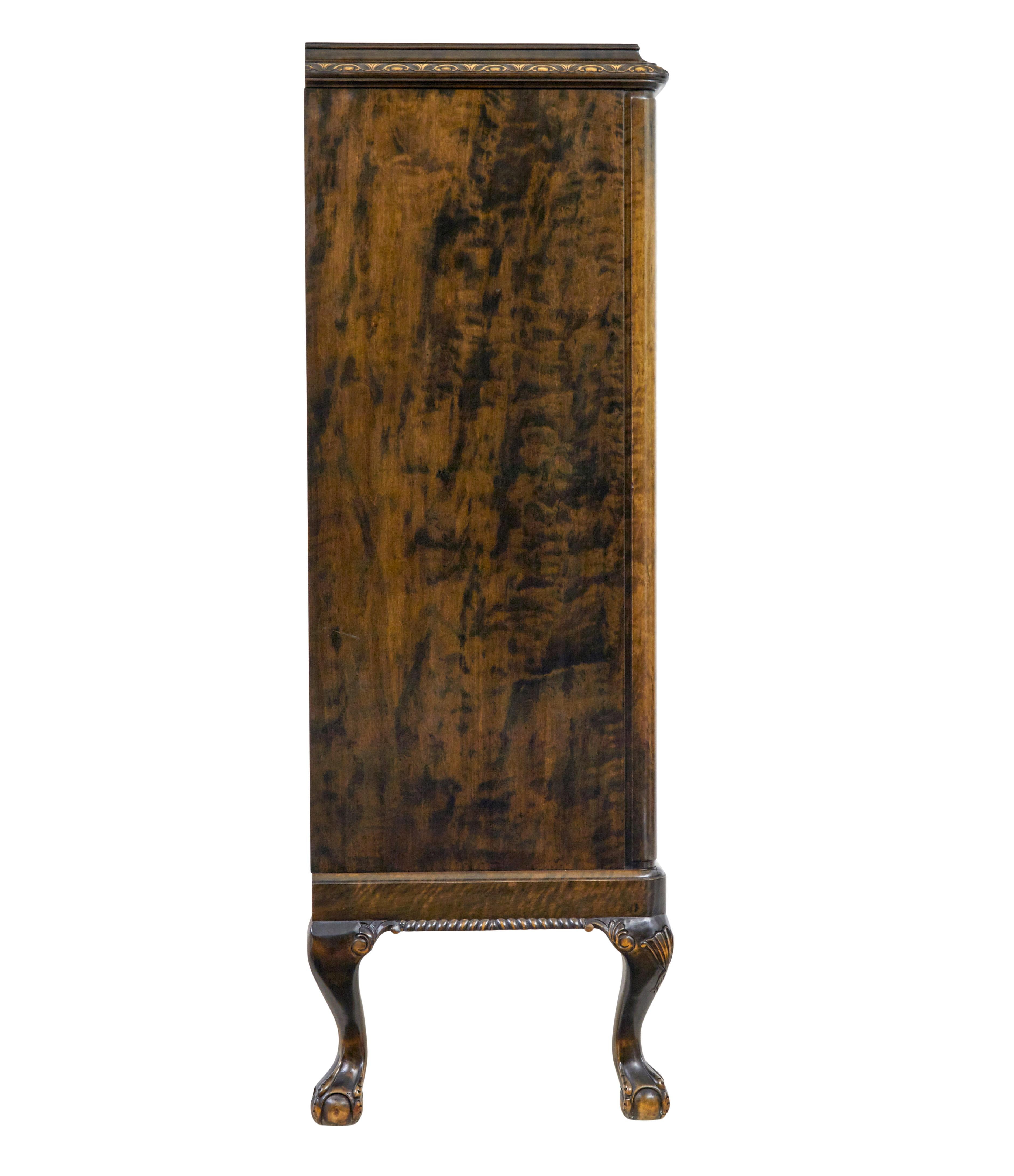 20th Century Swedish mid century burr birch fitted sideboard For Sale