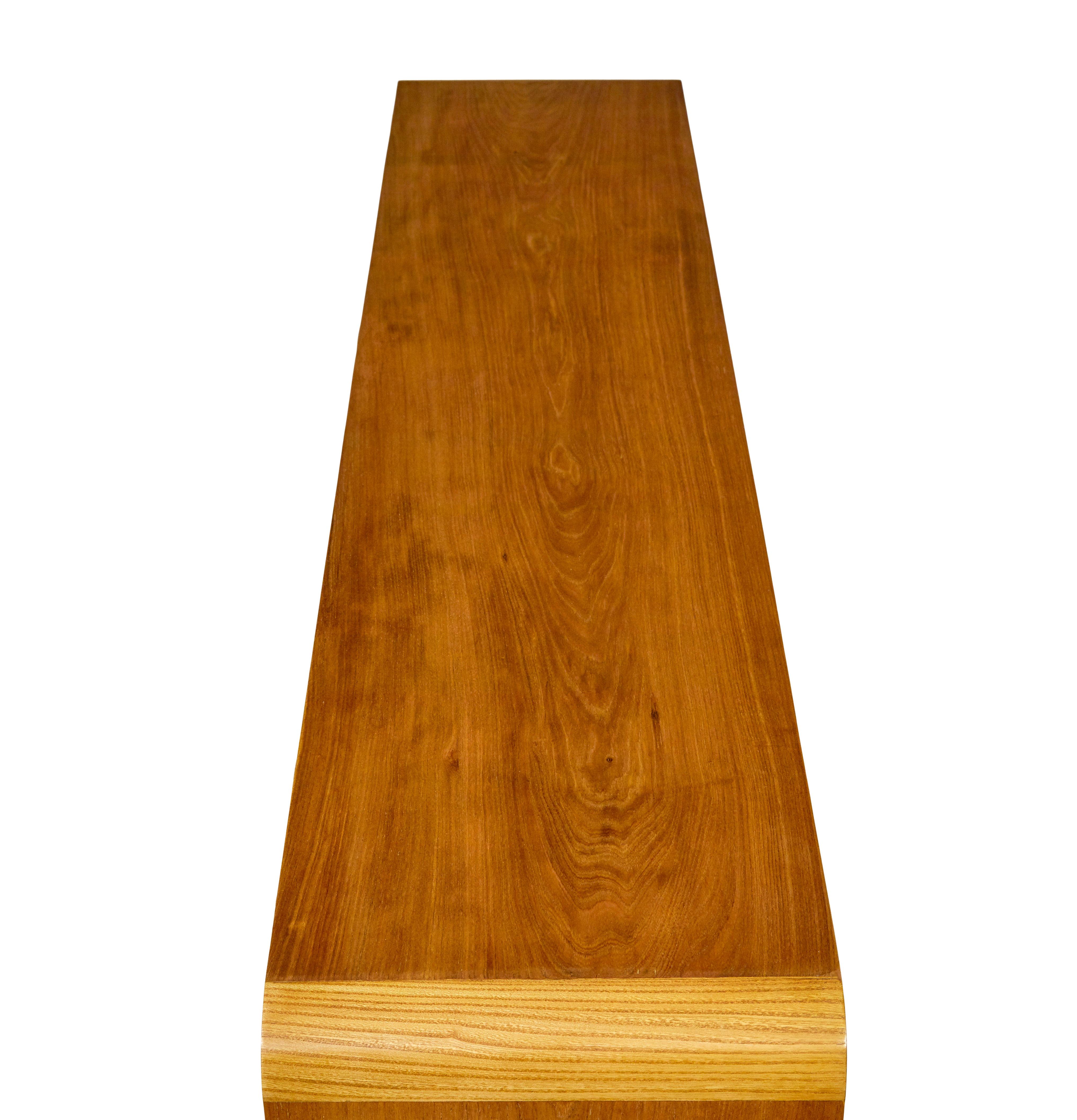 Orme Bibliothèque ouverte basse en loupe d'orme suédoise du milieu du siècle dernier en vente