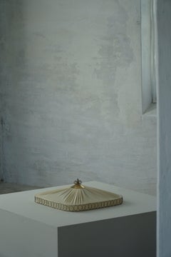 Lampada da soffitto svedese di metà secolo con dettagli in ottone, anni '50