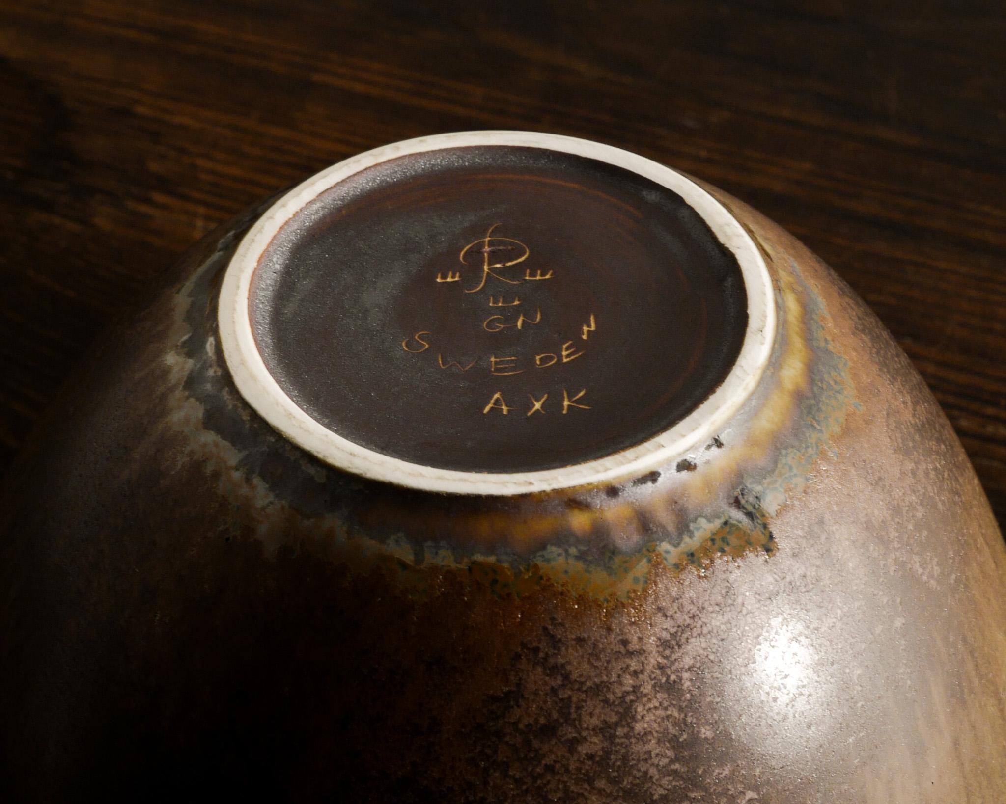 Mid-20th Century Swedish Mid Century Ceramic Bowl by Gunnar Nylund for Rörstrand Sweden, 1950s