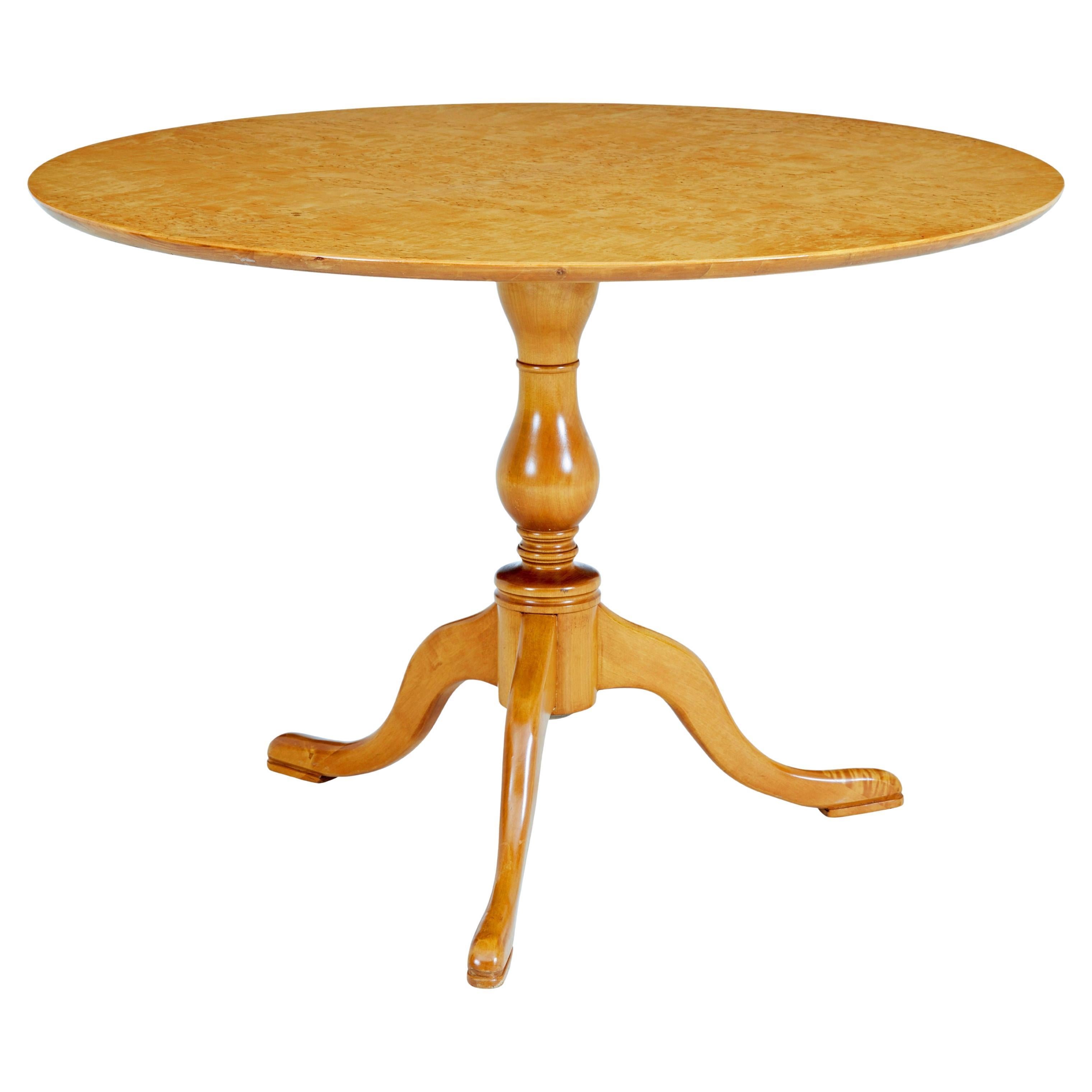 Swedish mid century circular birch occasional table