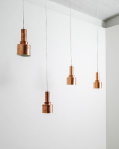 Swedish Mid Century Copper Copper "T292" Pendants by Hans-Agne Jakobsson, 1950s