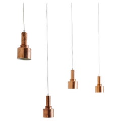 Swedish Mid Century Copper Copper "T292" Pendants by Hans-Agne Jakobsson, 1950s