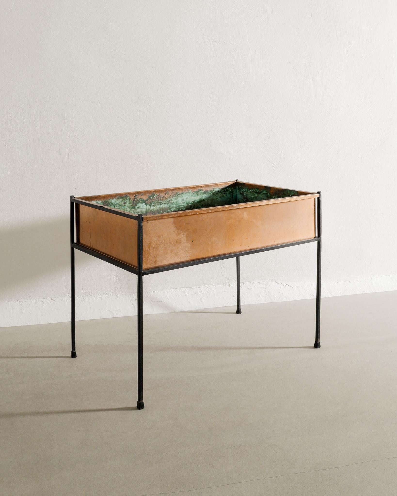 Metal Swedish Mid Century Copper Flower Table Planter by Hans-Agne Jakobsson, 1950s For Sale