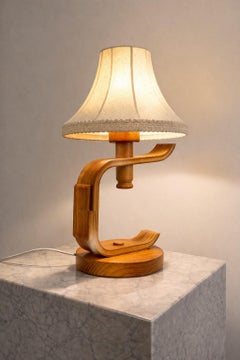 Schwedische Designer-Tischlampe aus Kiefernholz, Mitte des Jahrhunderts, skandinavisch modern, 1970er Jahre