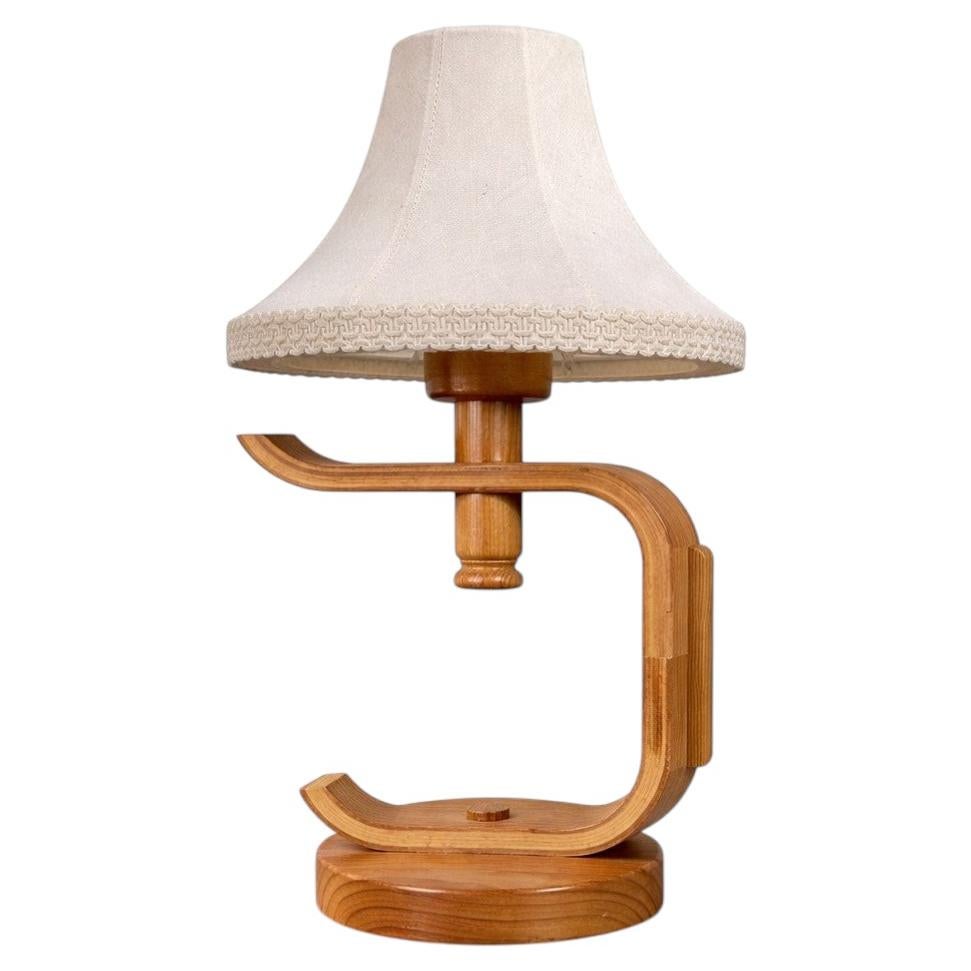 Swedish Mid-Century Designer Pine Table Lamp, Scandinavian Modern, 1970s For Sale