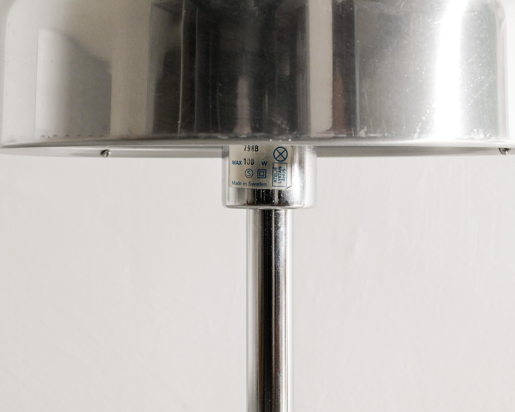 Chrome Swedish Mid Century Desk Table Lamp by Anders Pehrson for Ateljé Lyktan, 1960s For Sale