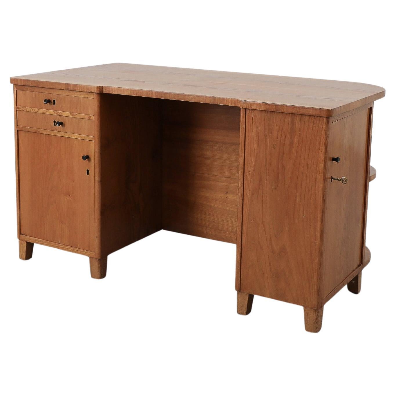 Scrivania svedese di metà secolo con libreria incorporata, anni '60 in vendita