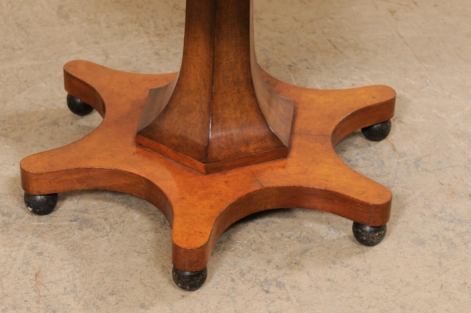 20th Century Swedish Mid-Century Dodecagon-Shaped Pedestal Table w/Greek Key Accents