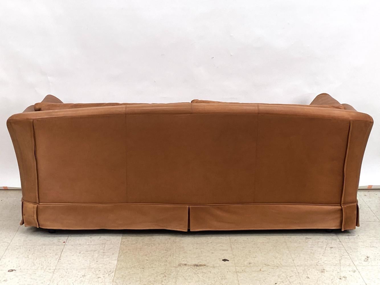 Swedish Mid-Century DUX Brown Leather Sofa For Sale 4