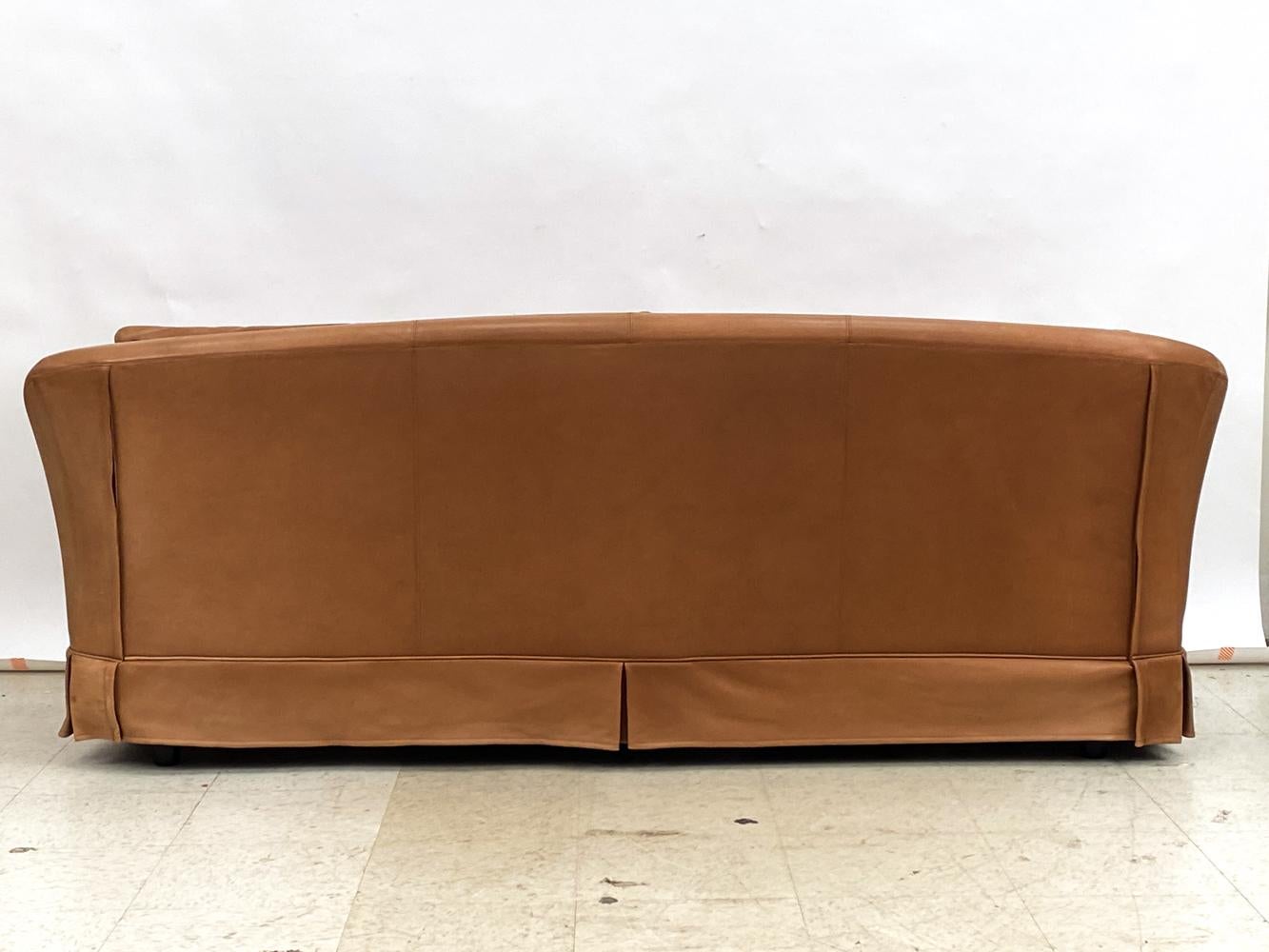 Swedish Mid-Century DUX Brown Leather Sofa For Sale 5