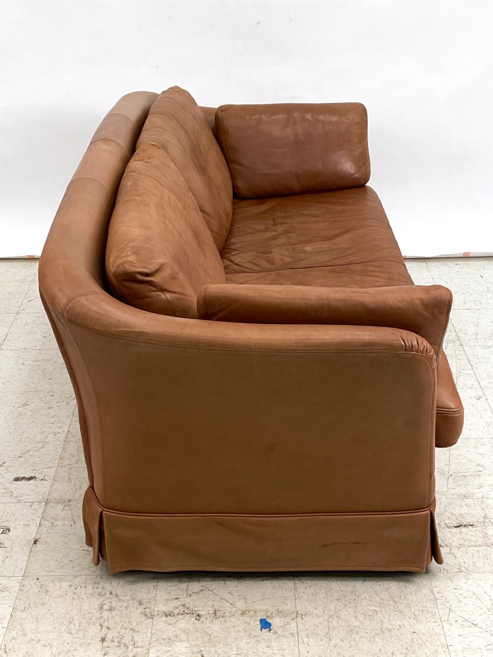Swedish Mid-Century DUX Brown Leather Sofa For Sale 6