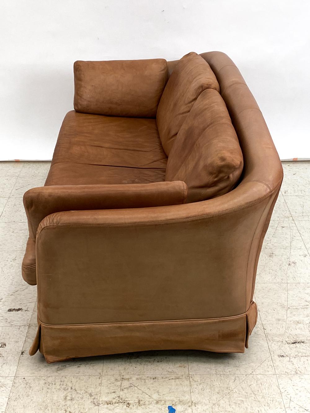 Swedish Mid-Century DUX Brown Leather Sofa For Sale 2