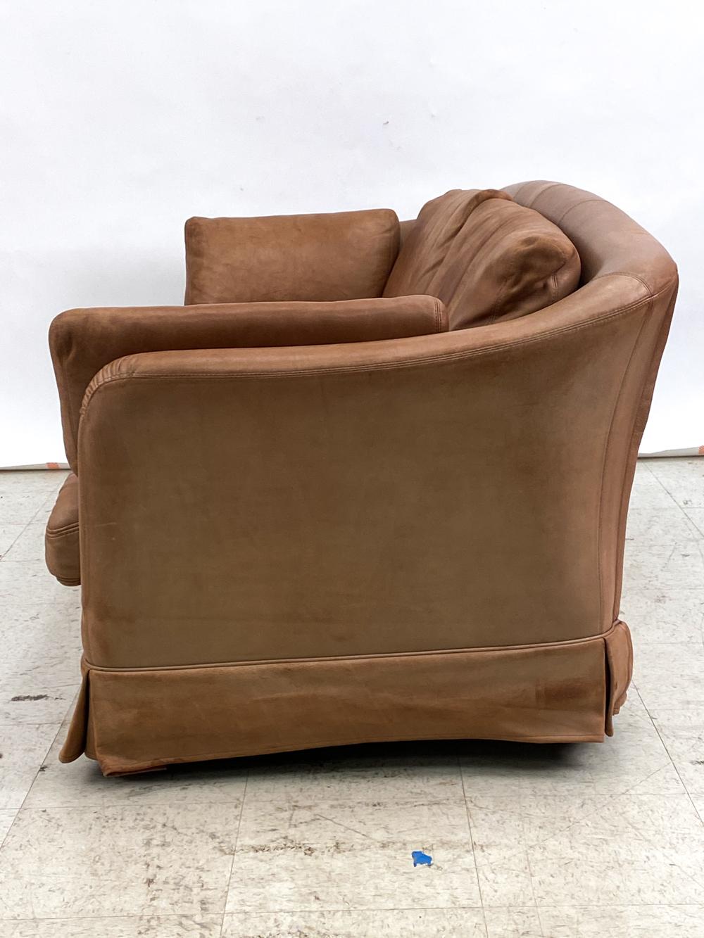 Swedish Mid-Century DUX Brown Leather Sofa For Sale 3