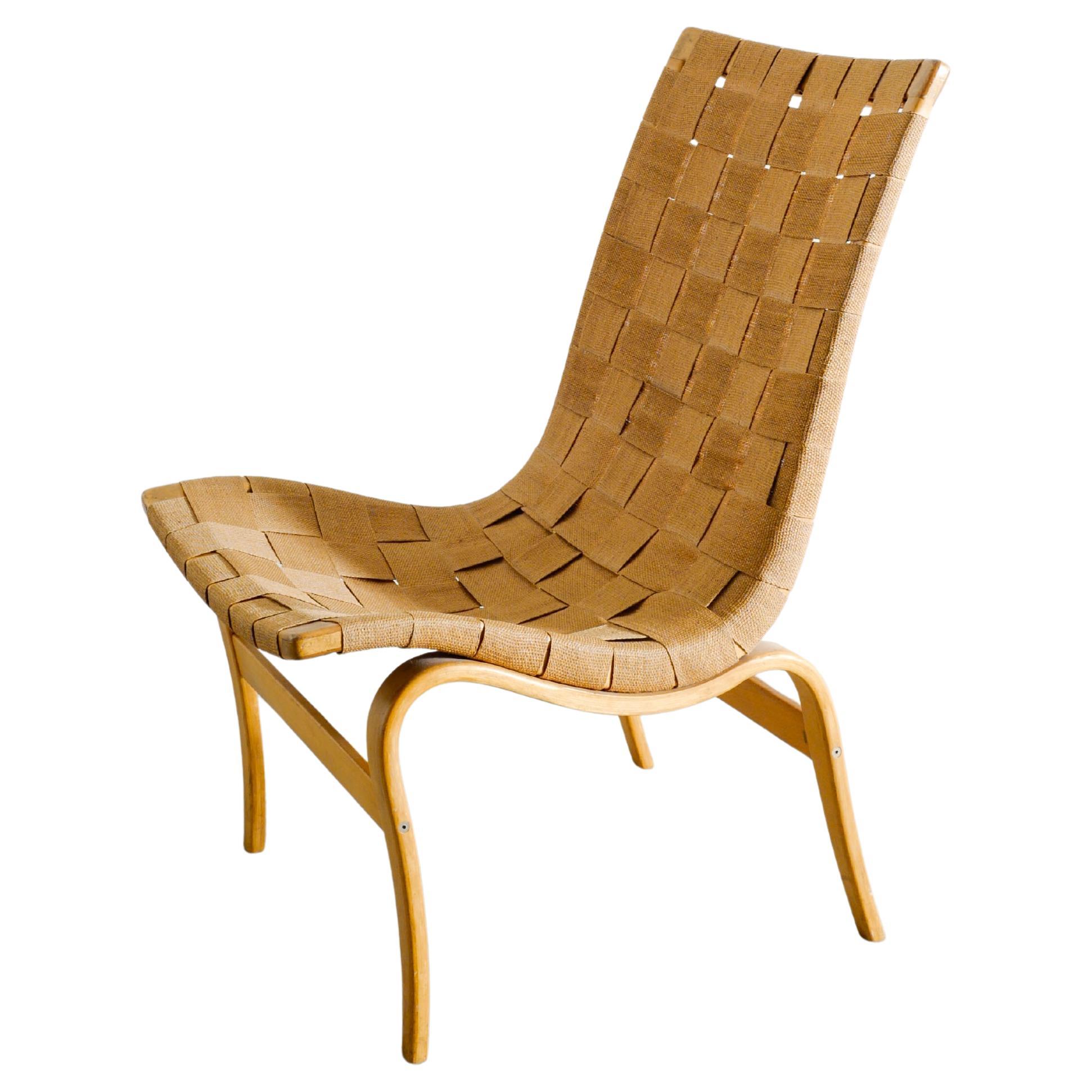 Swedish Mid Century Easy Chair "Arbetsstolen" by Bruno Mathsson Produced 1960s