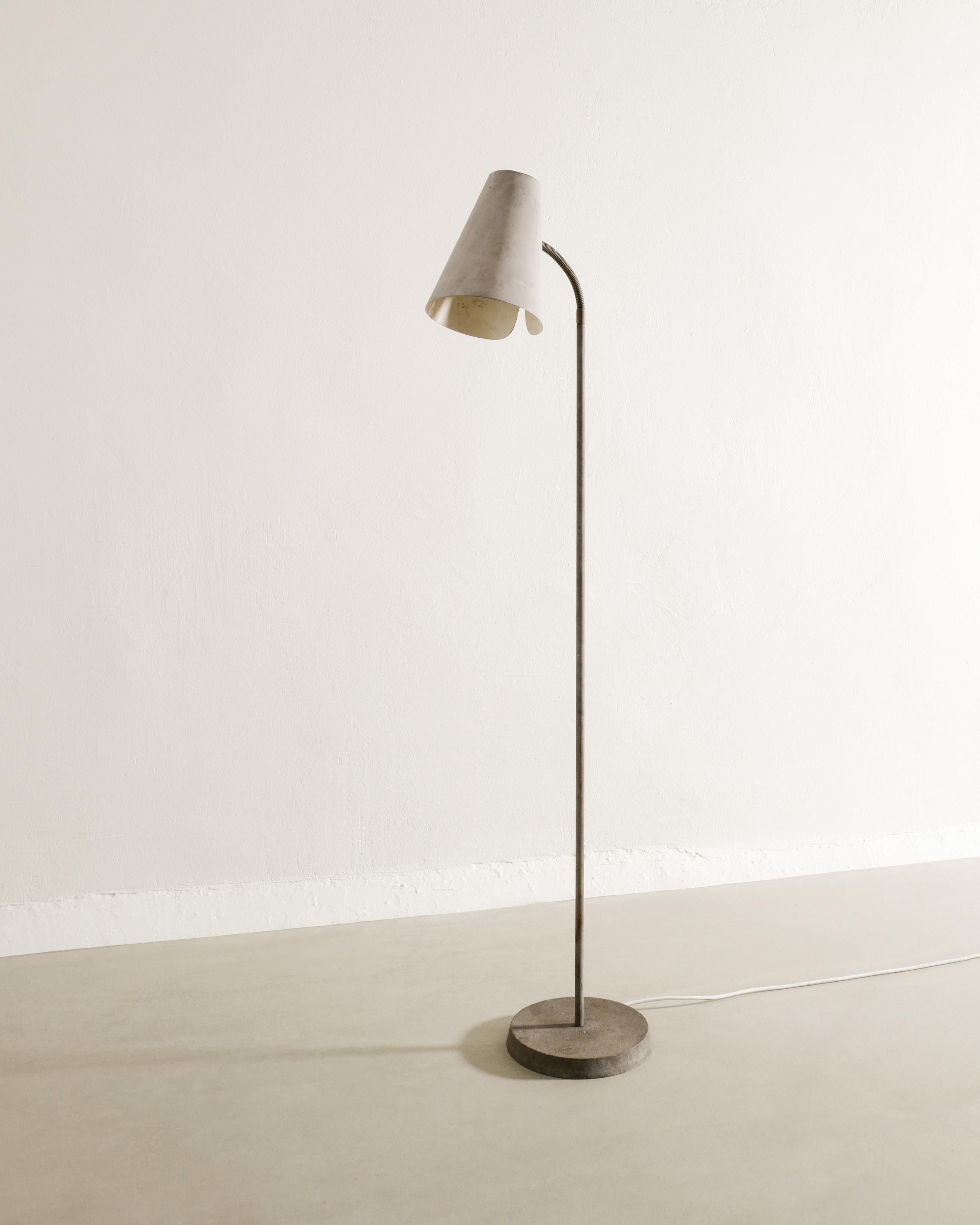 Scandinavian Modern Swedish Mid Century Floor Lamp by Harald Notini Produced by Böhlmarks, 1930s For Sale