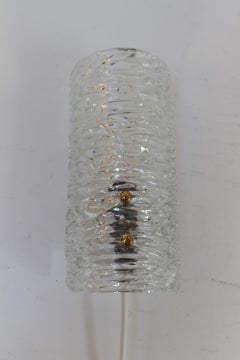 Swedish Mid-Century Glass and Brass Sconce, 1960s.