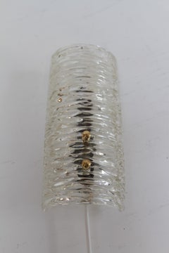 Swedish Mid-Century Glass and Brass Sconce, 1960s.